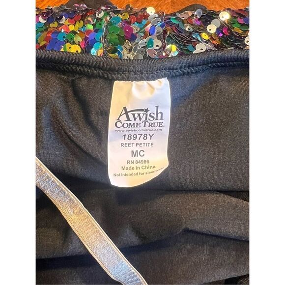 A wish come true dance recital rainbow sparkly jazz tap costume leotard M child - Picture 5 of 5